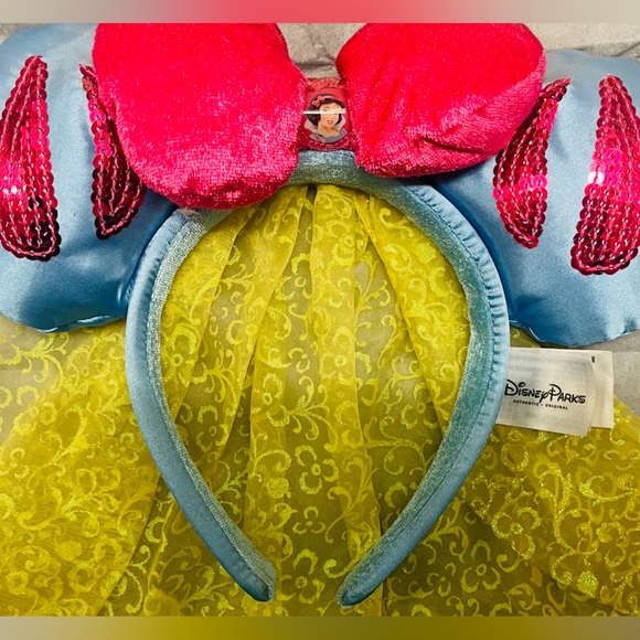 Disney Parks Snow White Princess Veil Minnie Mouse Ears Plush Headband - Picture 2 of 5